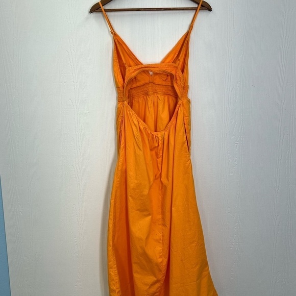 A New Day - Bright Orange Spaghetti Strap Open Back Midi Dress Size Medium - Picture 8 of 10